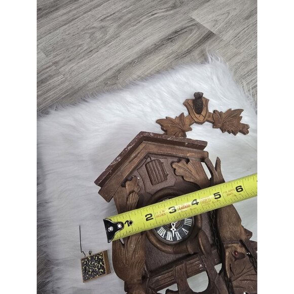 Cuckoo Clock German Black Coehler Forest made Vintage- NOT WORKING FOR PARTS - Picture 8 of 16